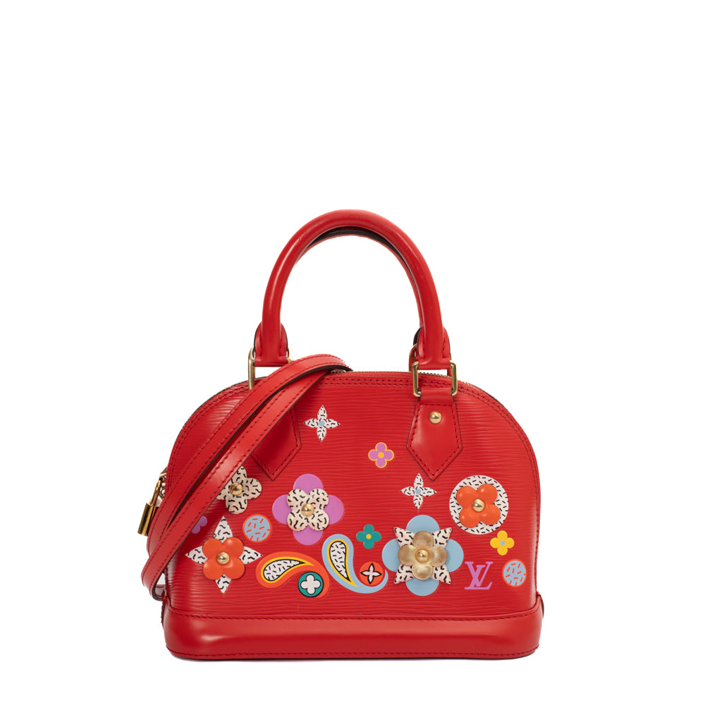 Alma BB Edition Blooming Flowers bag in red epi leather Louis Vuitton - Second  Hand / Used – Vintega