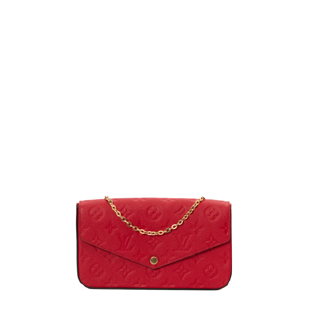 Félicie bag in red imprint leather Louis Vuitton - Second Hand