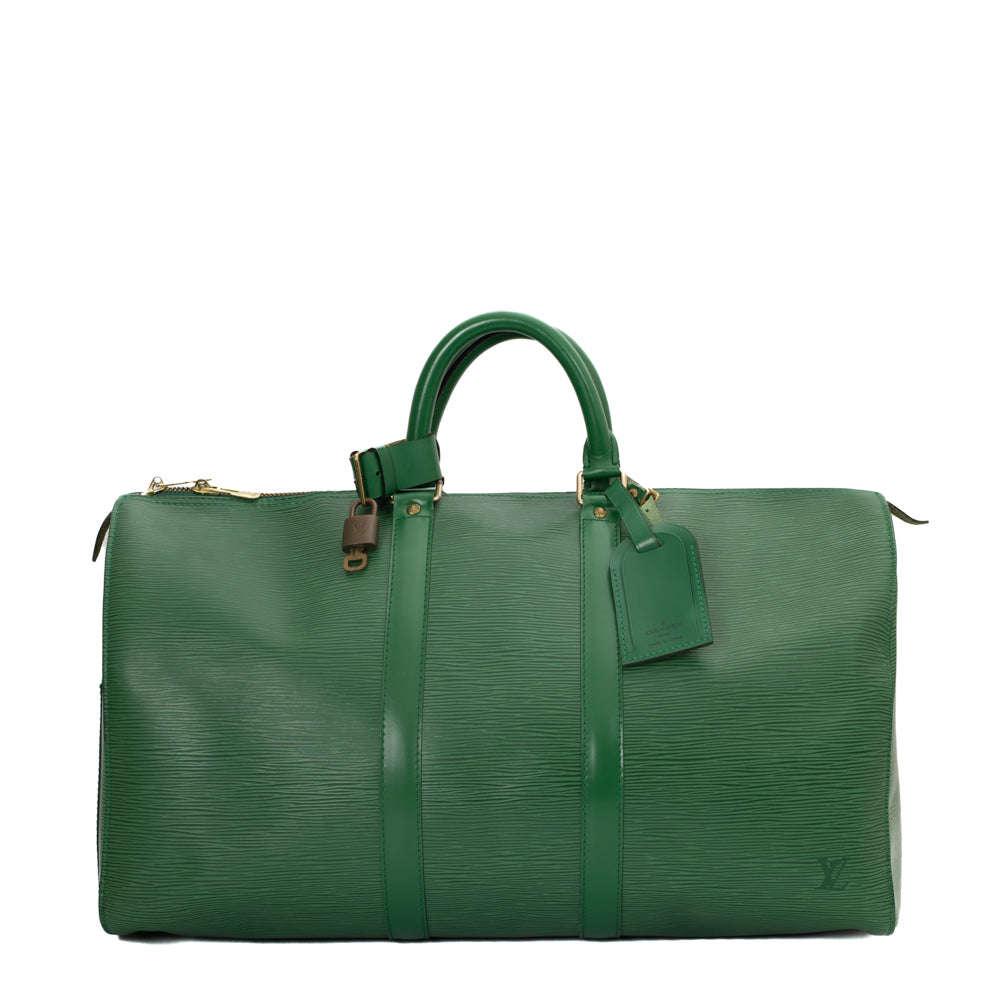 Keepall 45 Vintage bag in green epi leather Louis Vuitton - Second