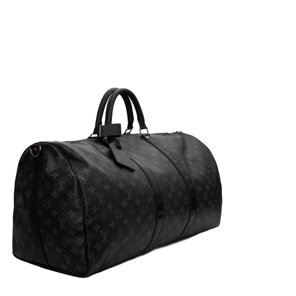 Keepall 55 bag in black monogram canvas Louis Vuitton - Second