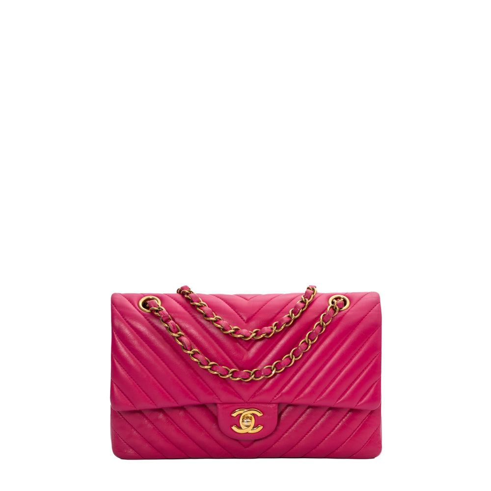 Ryd op Allergisk Præfiks Sac Timeless / Classic Medium Pink Leather Chanel - Second Hand / Occasion  – Vintega