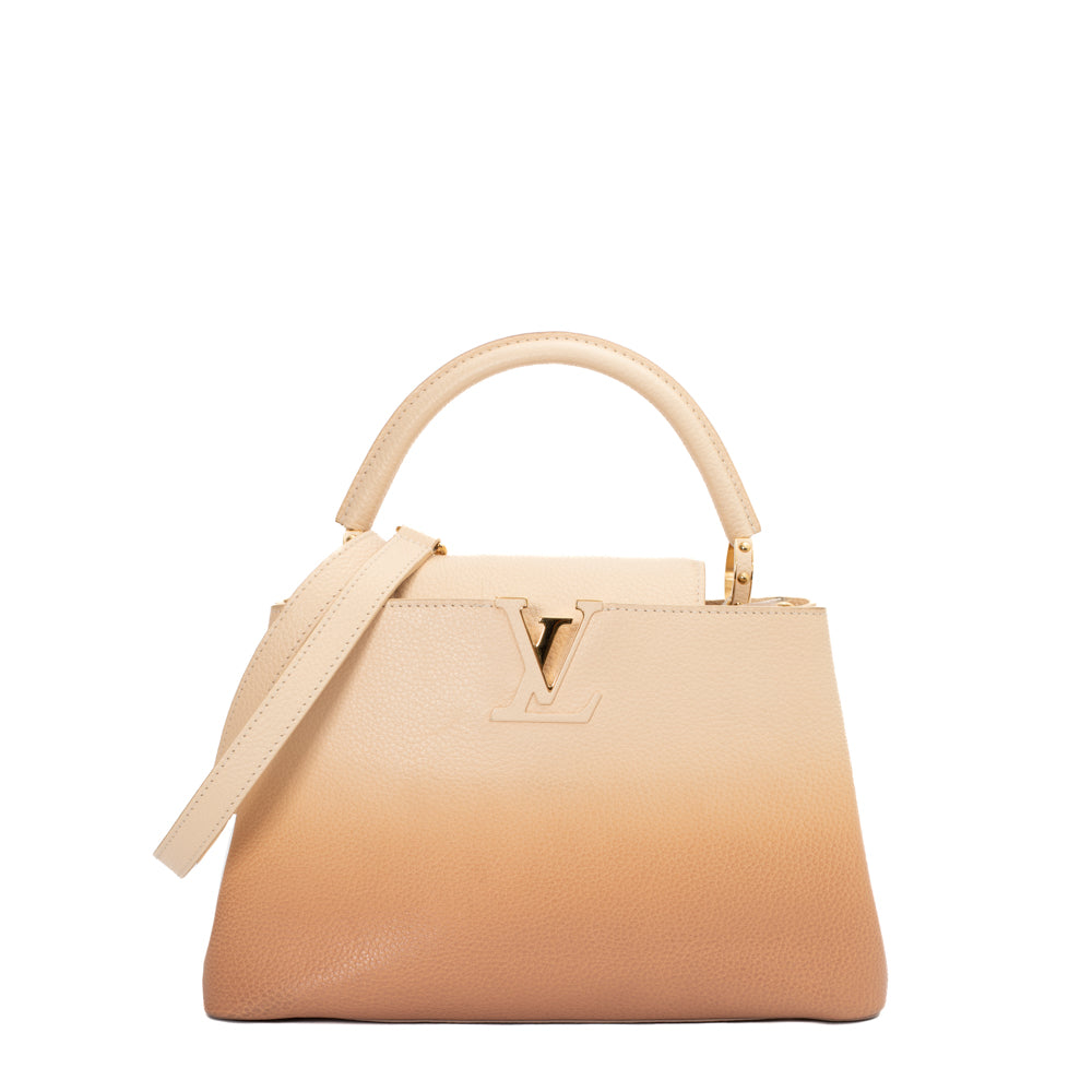 Louis Vuitton Capucines Beige Canvas Handbag (Pre-Owned)