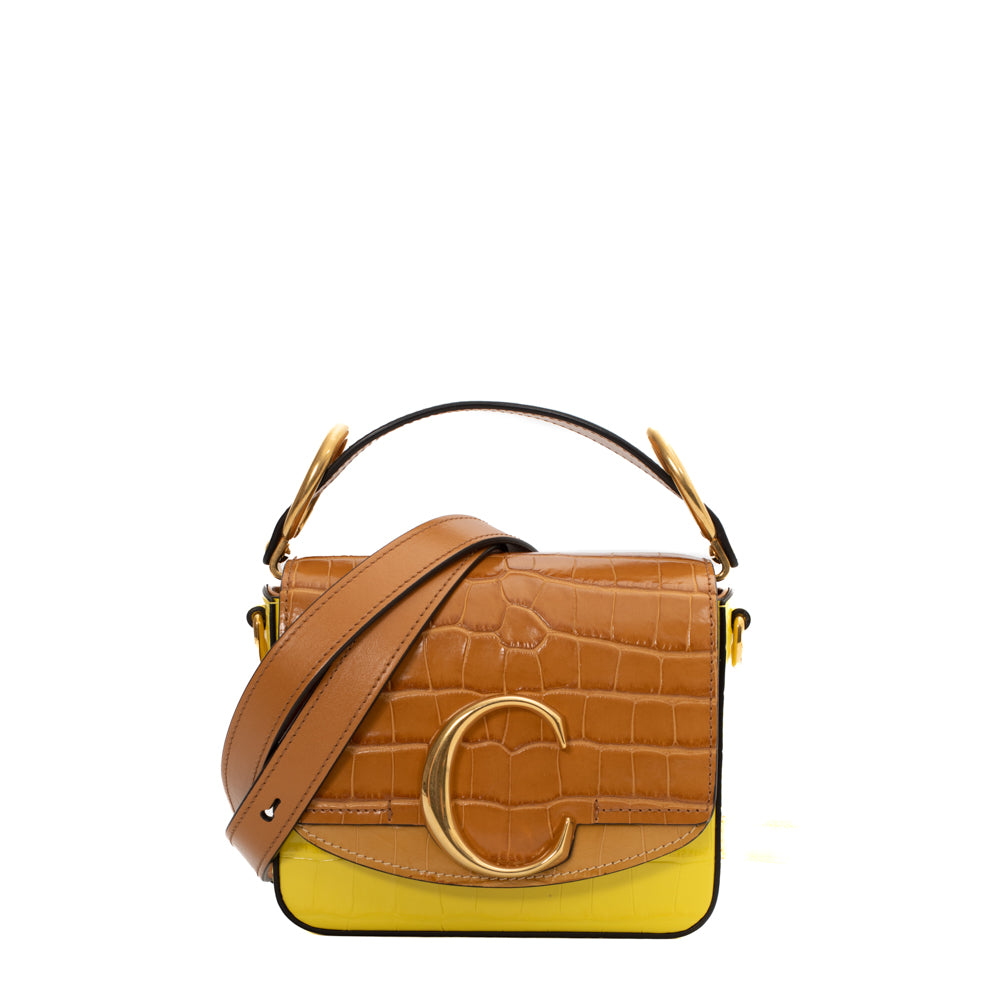 Chloe yellow embossed leather C Mini bag - Second Hand / Used – Vintega