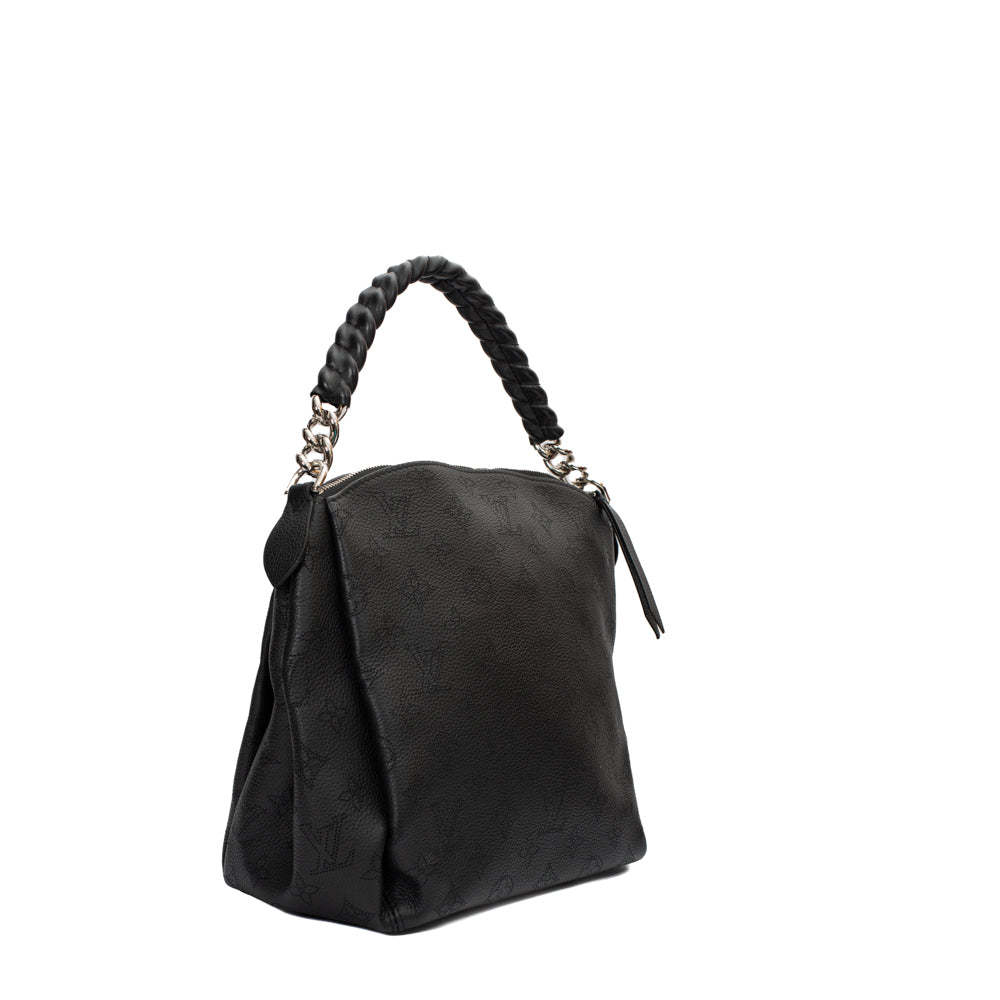 Louis Vuitton Black Monogram Mahina Leather Babylone Chain BB Bag
