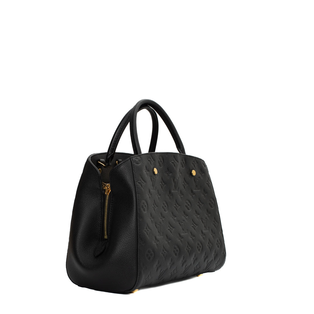Montaigne BB bag in black embossed leather