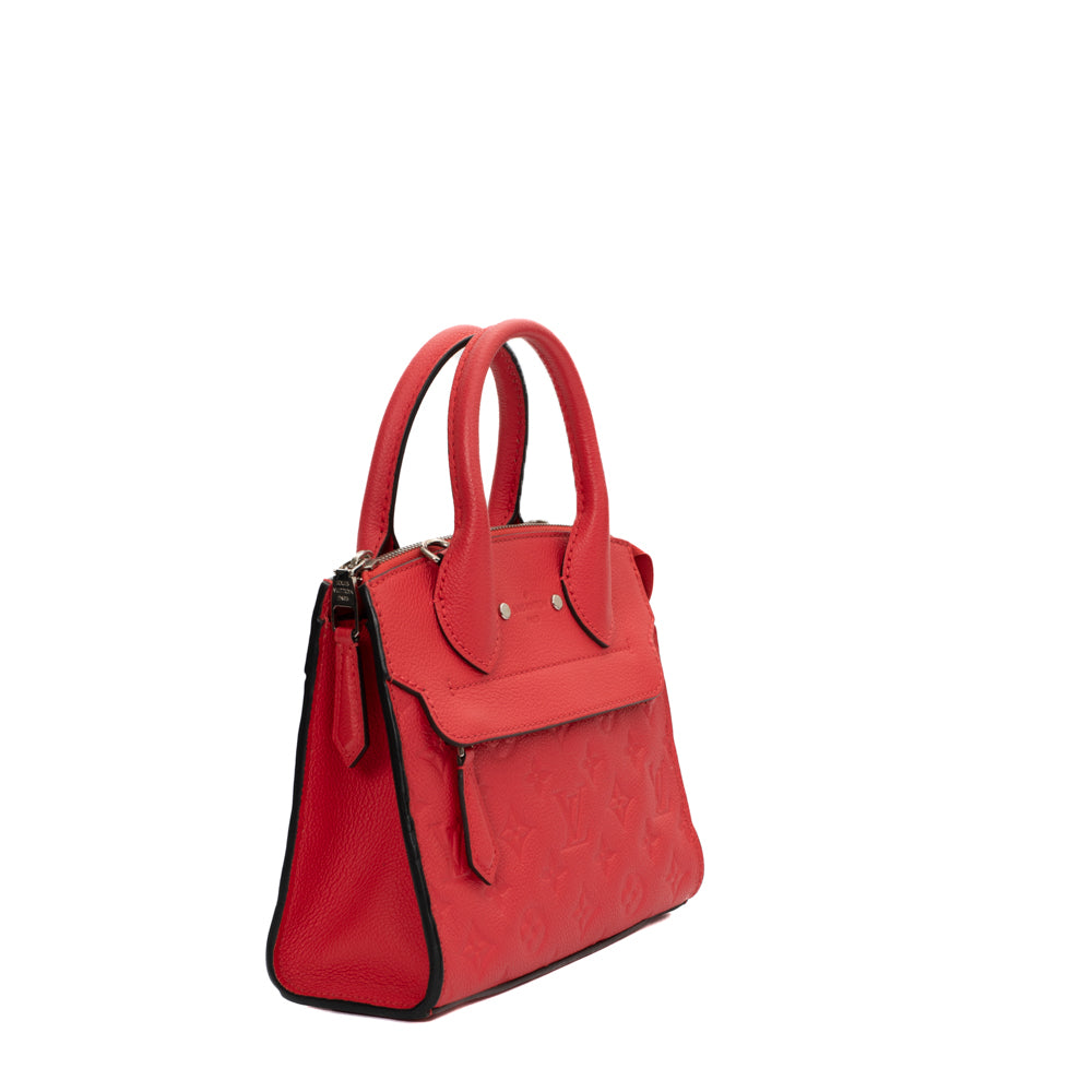 Louis Vuitton Pont Neuf Handbag Monogram Empreinte Leather MM Red