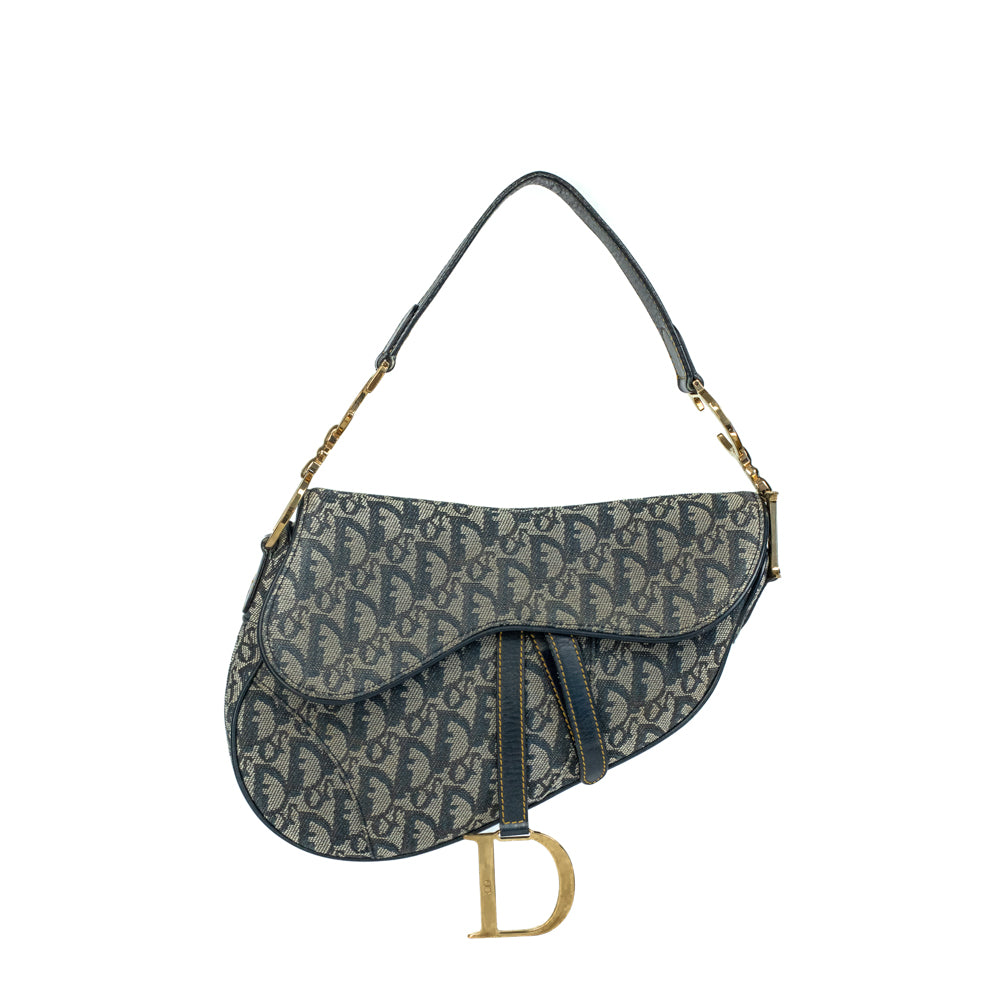 Dior blue canvas Saddle bag - Second Hand / Used – Vintega