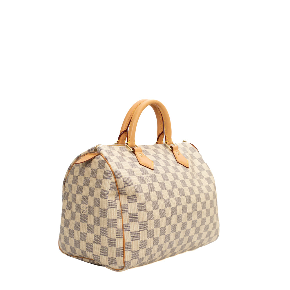 Speedy 30 bag in azure damier canvas Louis Vuitton - Second Hand