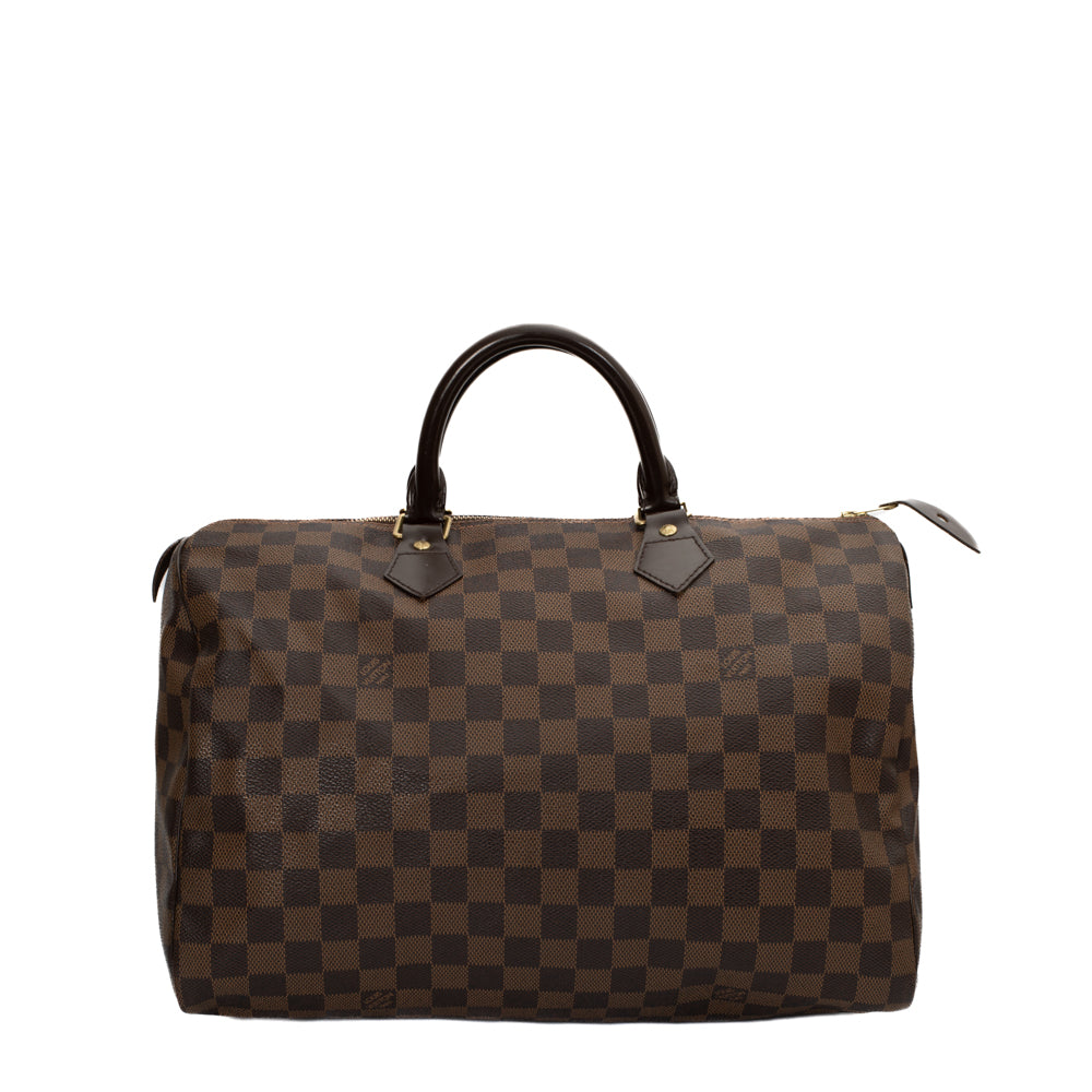 Speedy 35 bag in ebony damier canvas Louis Vuitton - Second Hand