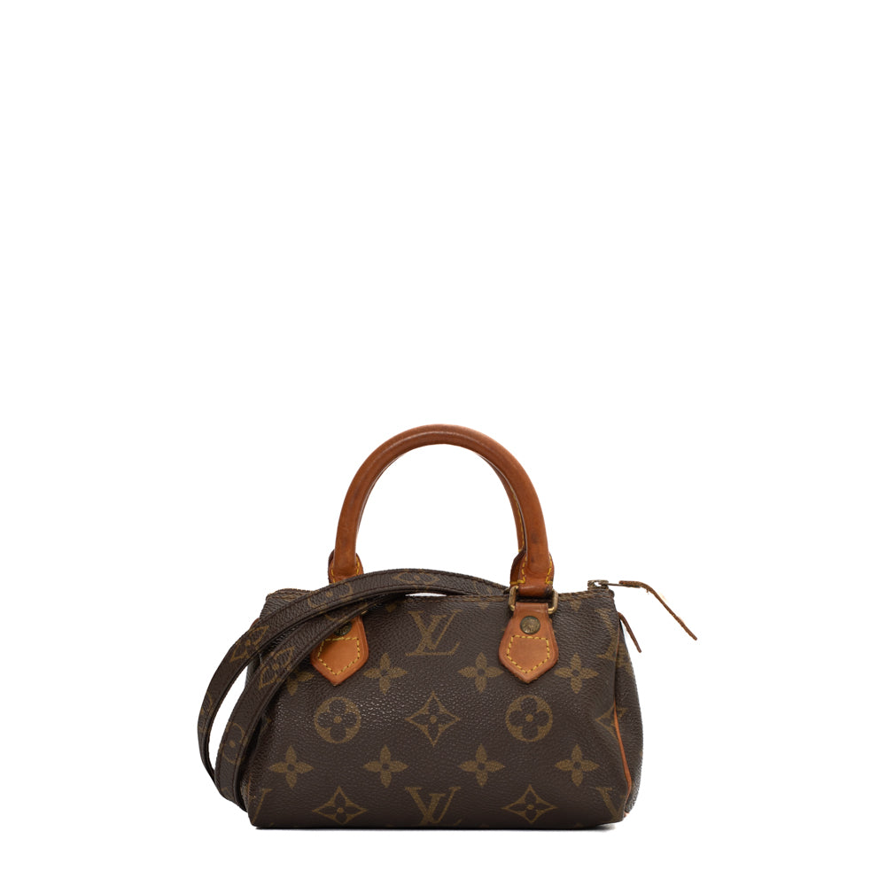 Nano speedy / mini hl leather crossbody bag Louis Vuitton Black in