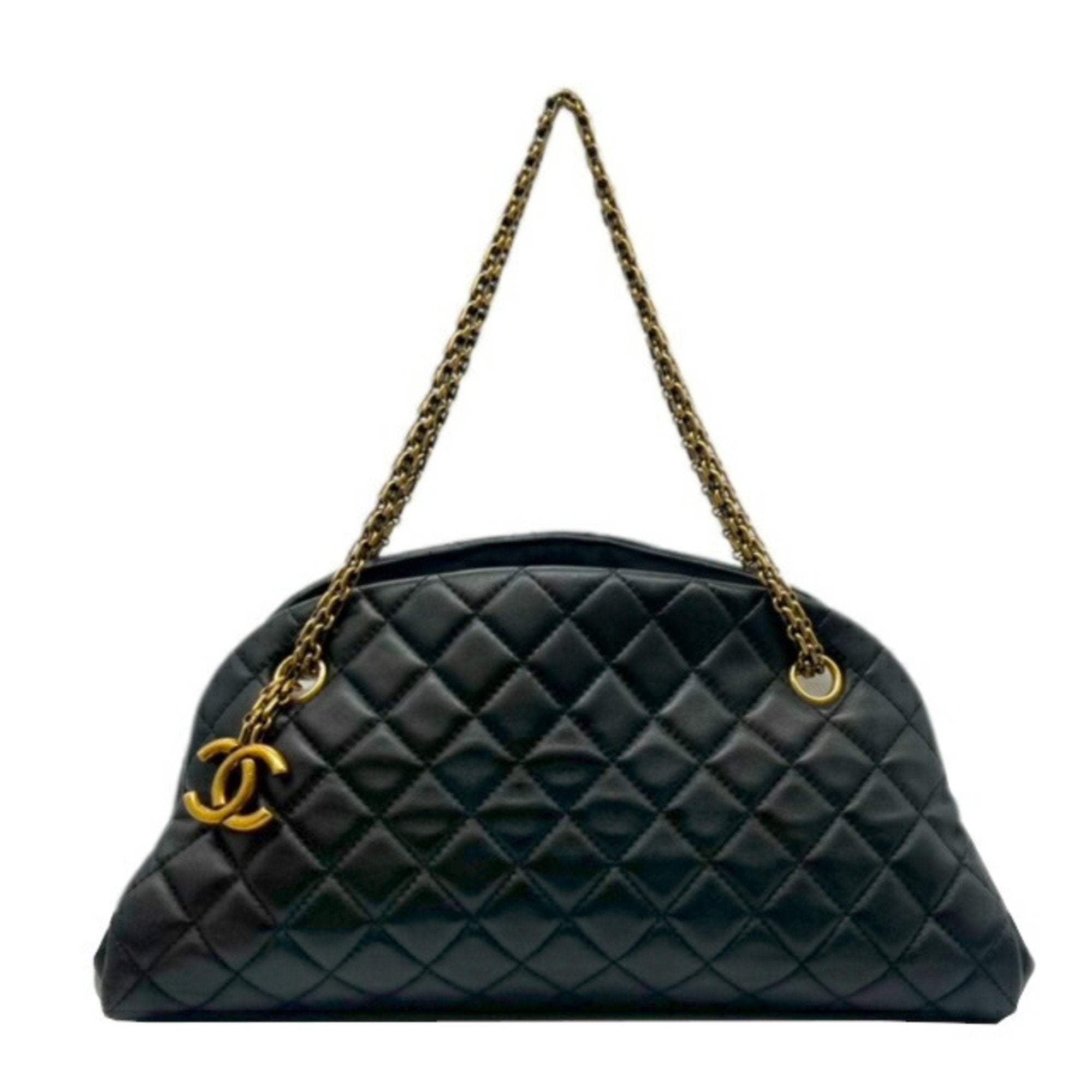 Chanel black leather Mademoiselle bag Second Hand Used Vintega