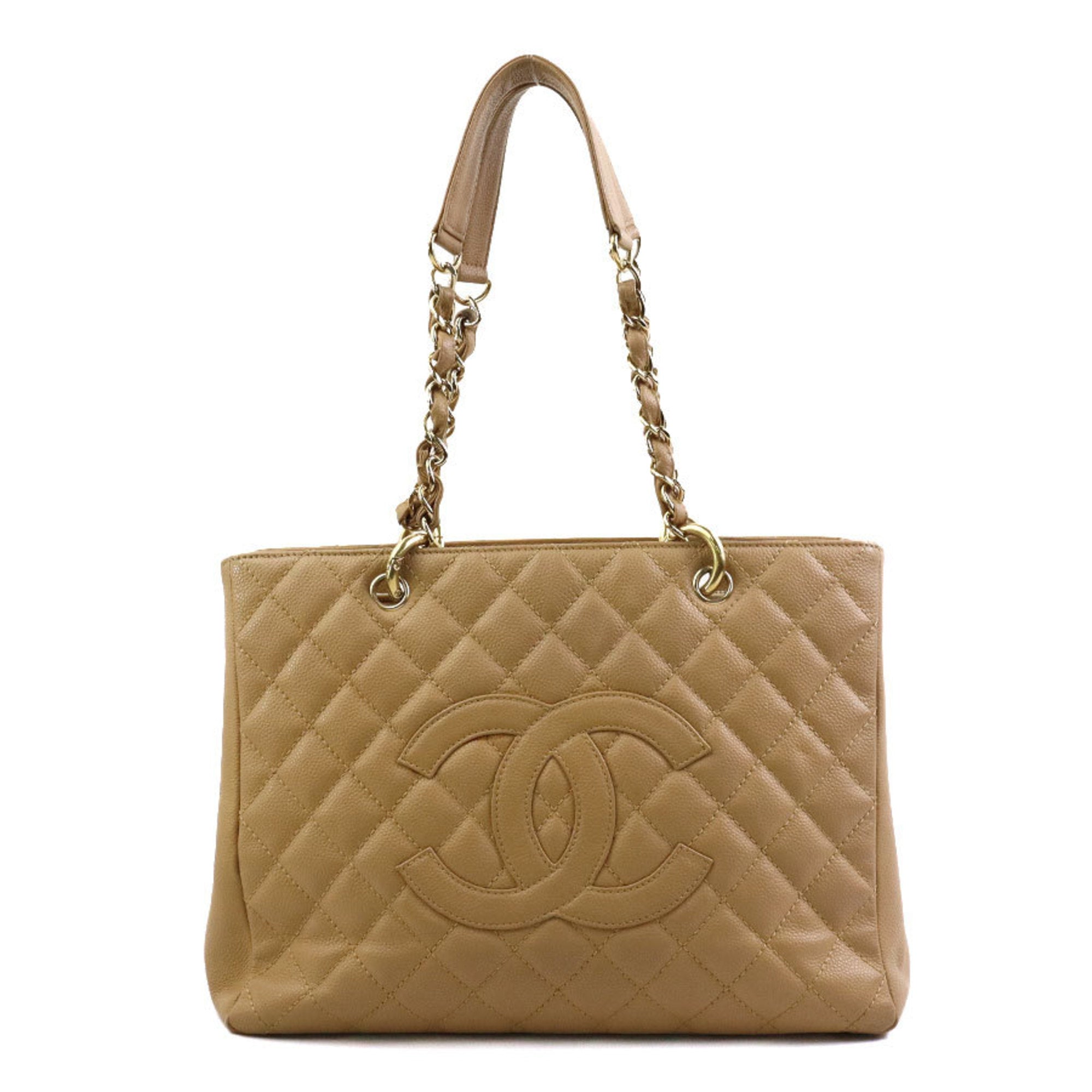 Sac GST en cuir caviar beige