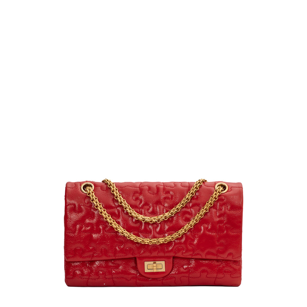 Chanel 2.55 Large Vintage Edition Puzzle bag in red patent leather - Second  Hand / Used – Vintega
