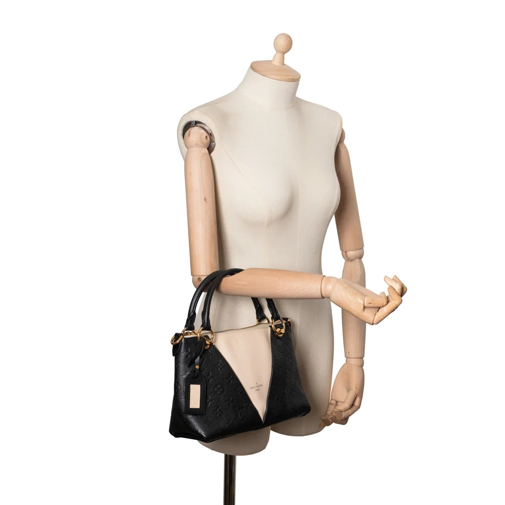 V Tote bag in black imprint leather Louis Vuitton Second Hand