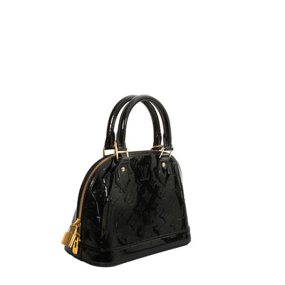 Alma BB bag in black patent leather Louis Vuitton Second Hand