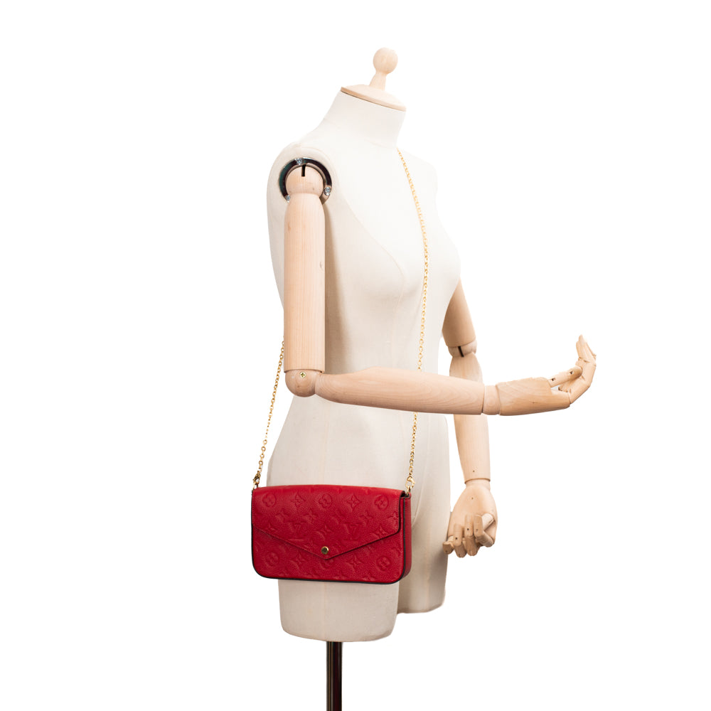 Sac Félicie en cuir empreinte rouge Louis Vuitton - Seconde Main