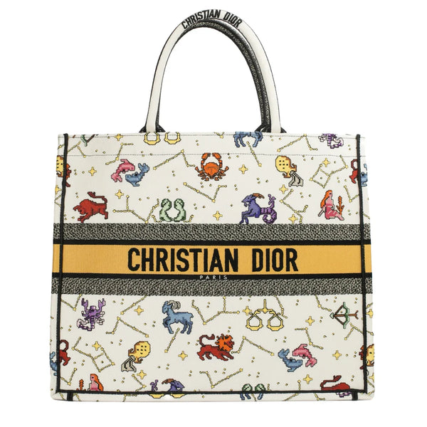Dior Limited Edition Book Tote bag in multicolored canvas Second Hand Used Vintega