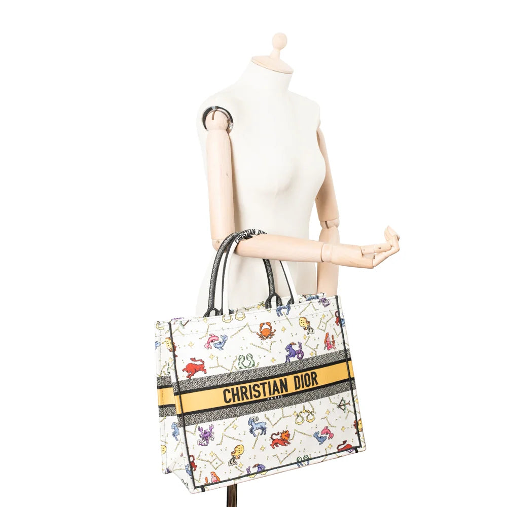 Dior Limited Edition Book Tote bag in multicolored canvas Second Hand Used Vintega