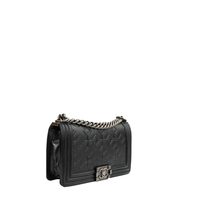 Chanel Medium Limited Edition Boy bag in black leather - Second