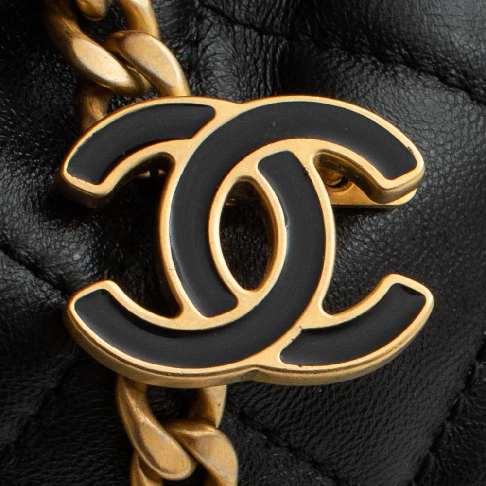 chanel small bucket bag leather