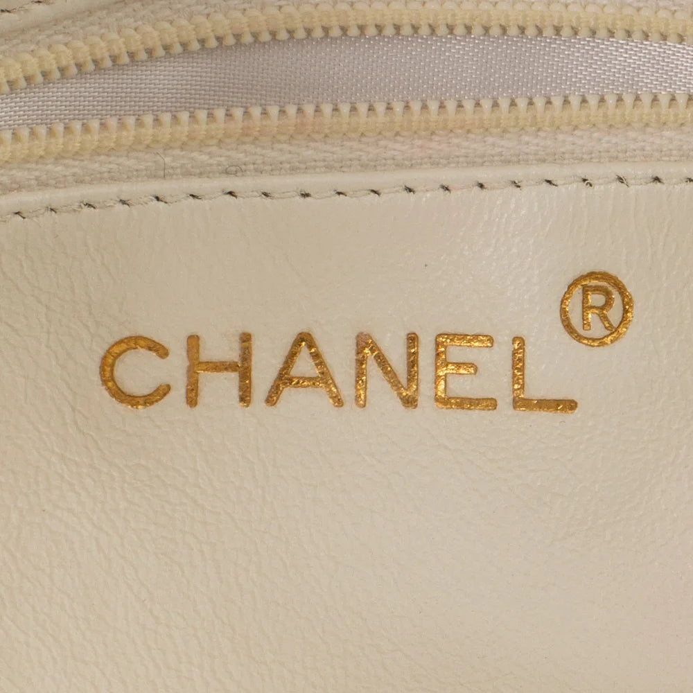 Chanel Vintage Camera bag in white leather - Second Hand / Used