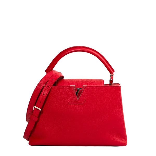 Capucines MM bag in red leather Louis Vuitton Second Hand Used