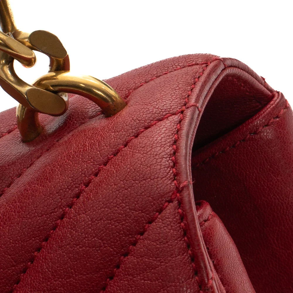 Medium College bag in red leather Saint Laurent Second Hand