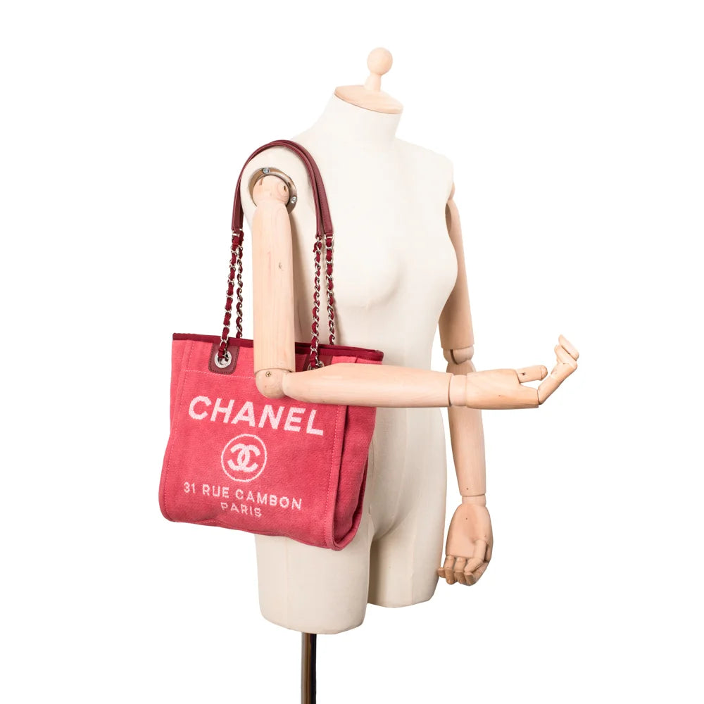 Chanel canvas tote pink hot sale