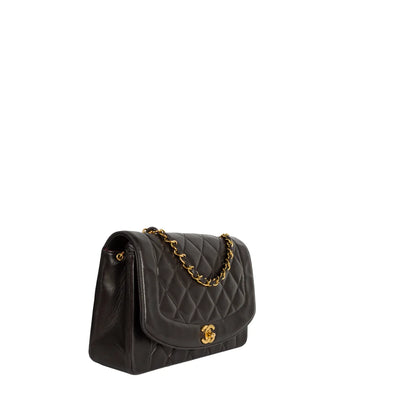 Sac Diana Vintage en cuir noir Chanel Seconde Main Occasion Vintega