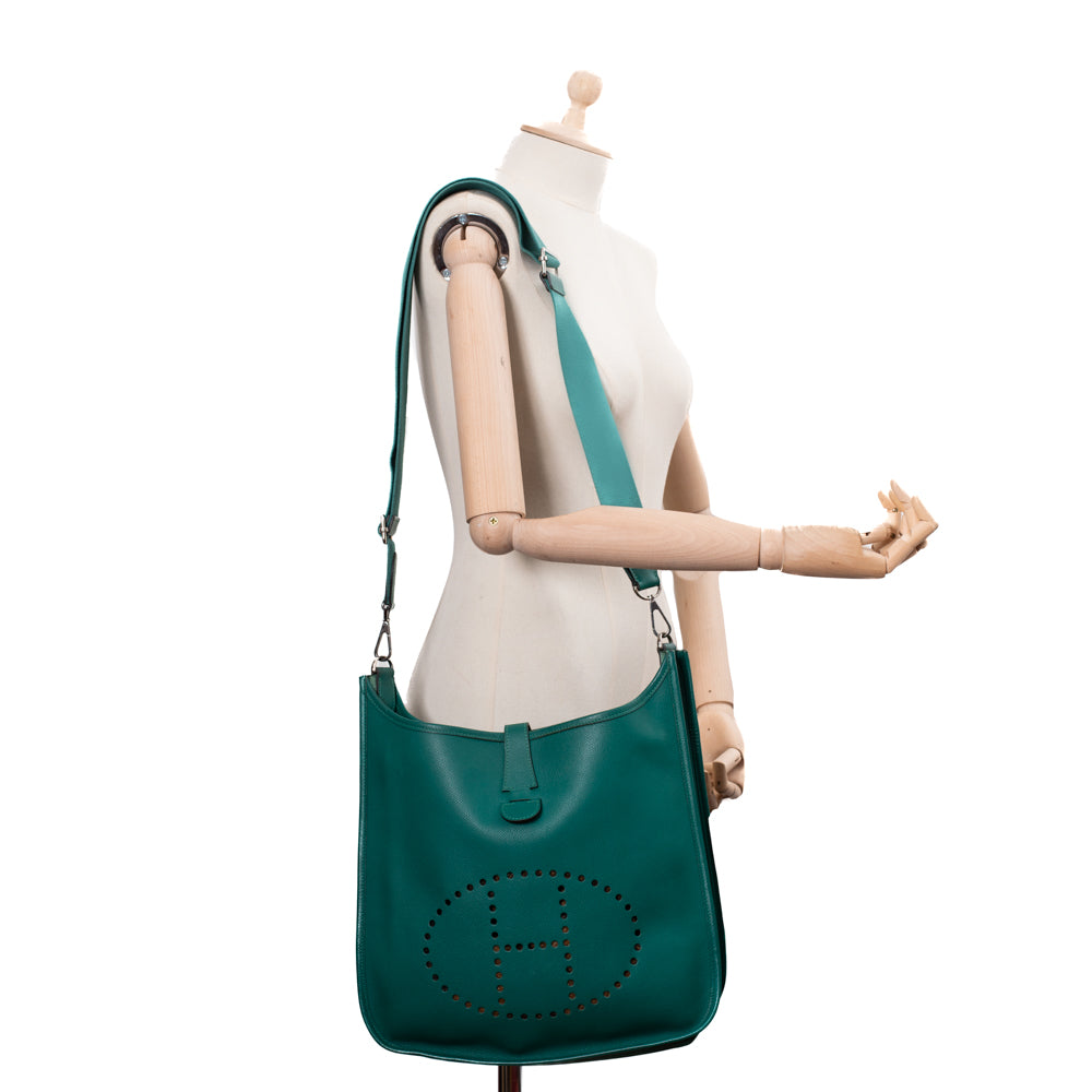 Evelyne 29 bag in green leather