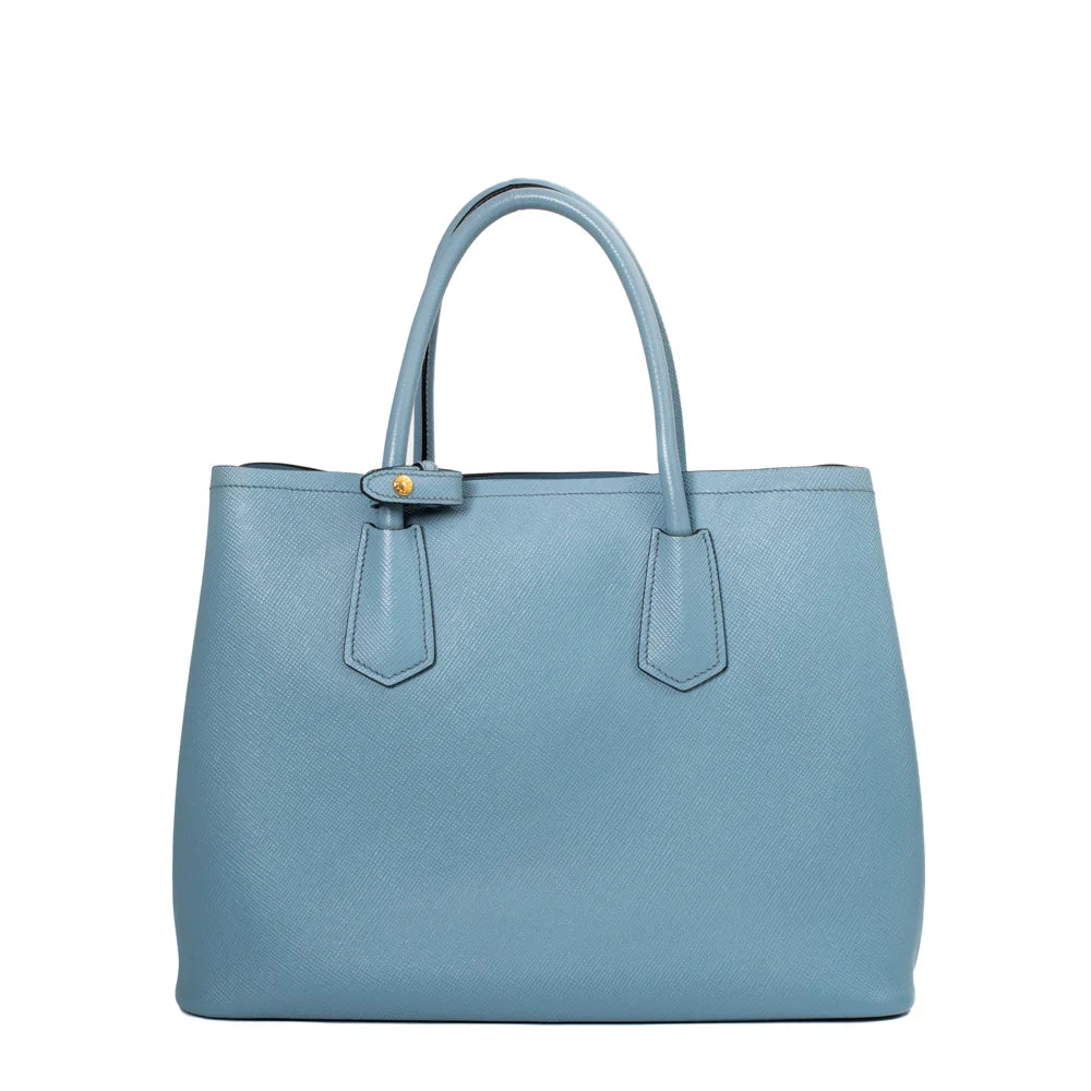 Sac Prada Galleria Grand en cuir bleu Prada Seconde Main