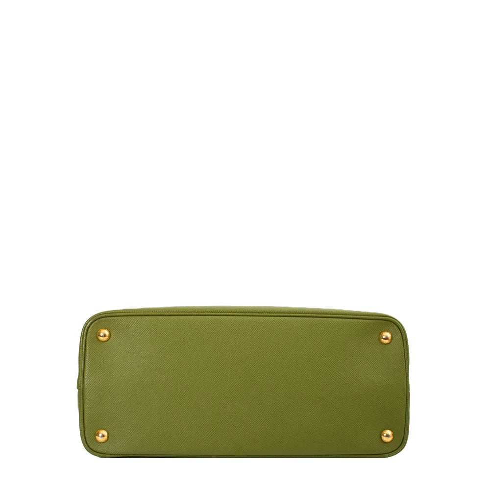 prada triangle coin case fragment case green saffiano Mini wallet Silver  Ladies | eBay