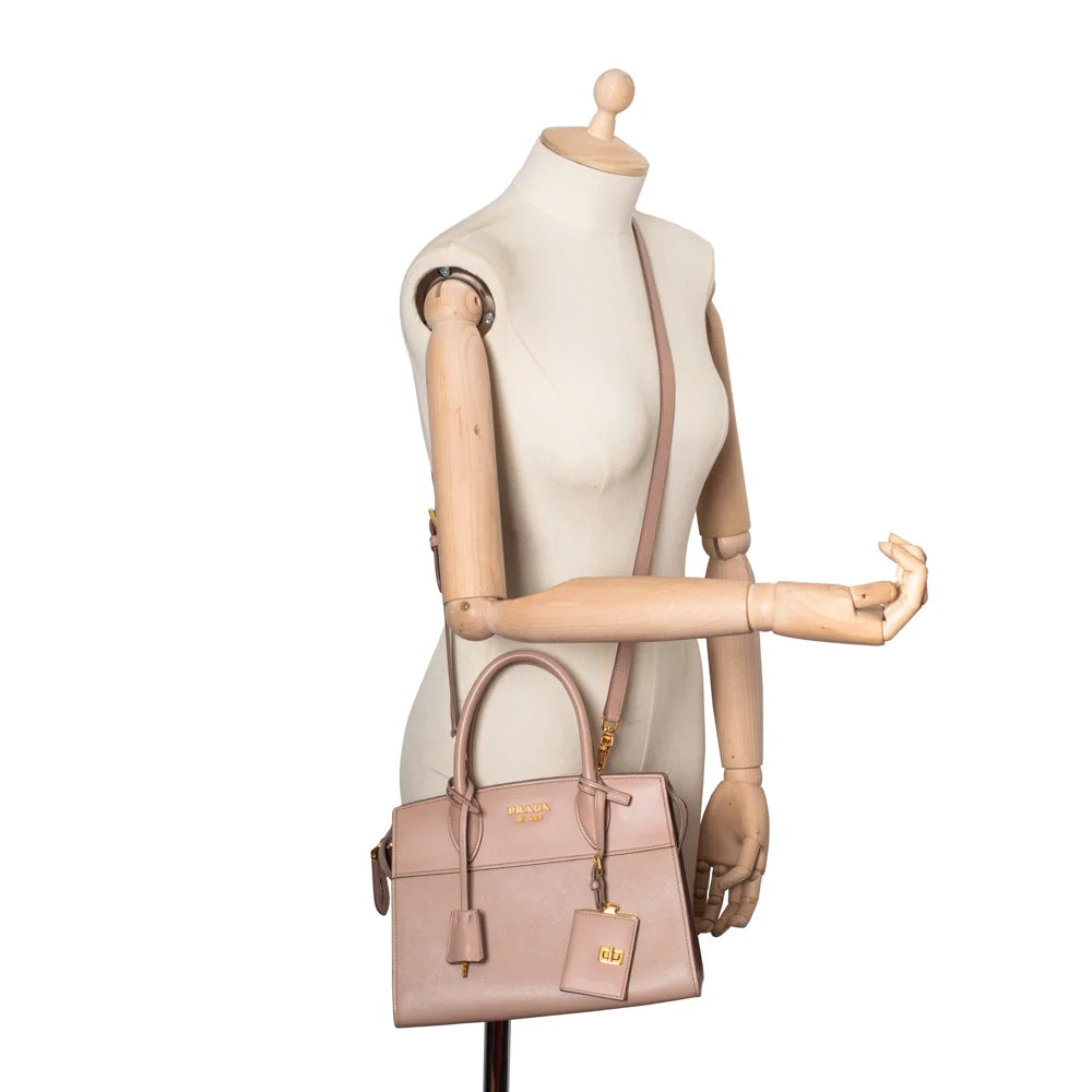 Prada pink leather Galleria bag Second Hand Used Vintega