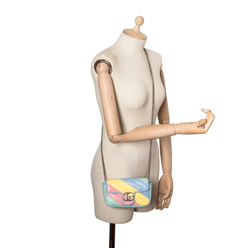 GG Marmont Super Mini bag in multicolor leather Gucci Second