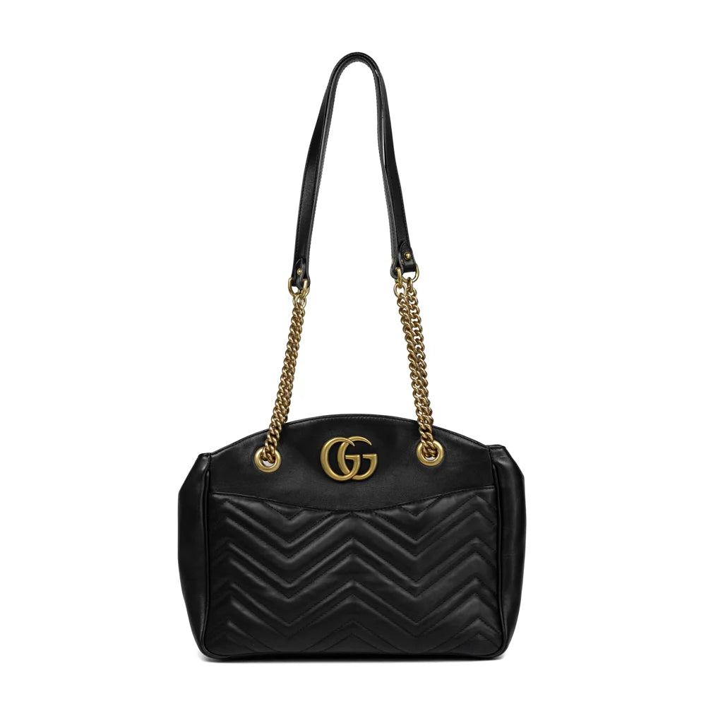 Marmont Tote bag in black leather Gucci Second Hand Used Vintega
