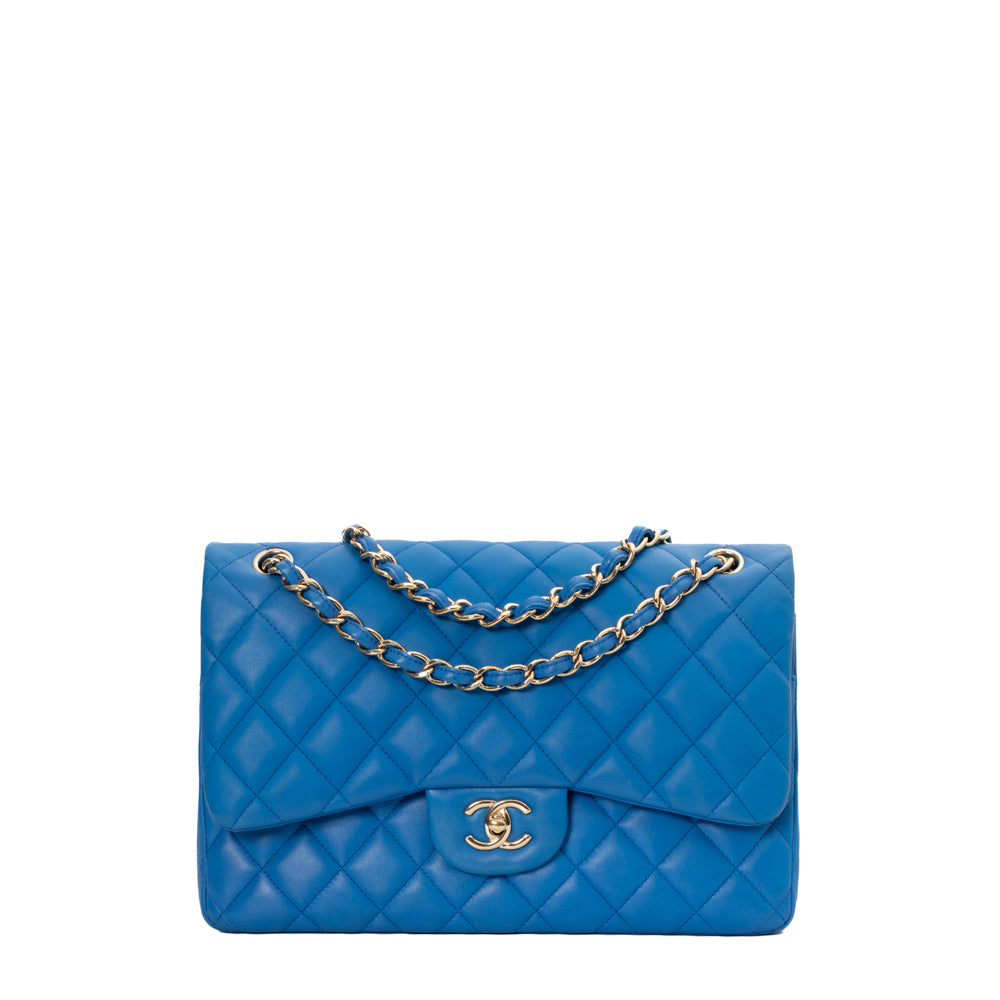 Timeless Jumbo bag in blue leather