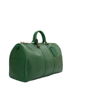 Keepall leather 48h bag Louis Vuitton Green in Leather - 34501156