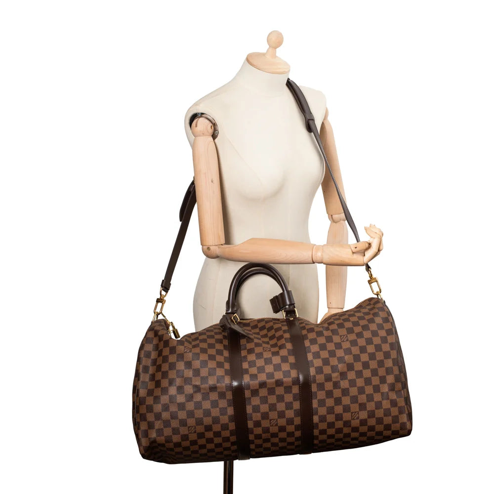 Keepall 55 bag in ebony damier canvas Louis Vuitton Second Hand
