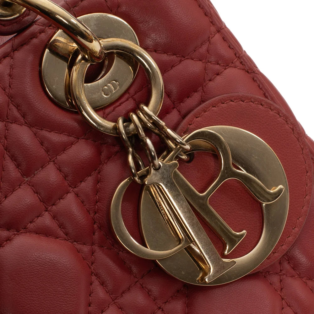 Lady dior 2025 bag burgundy