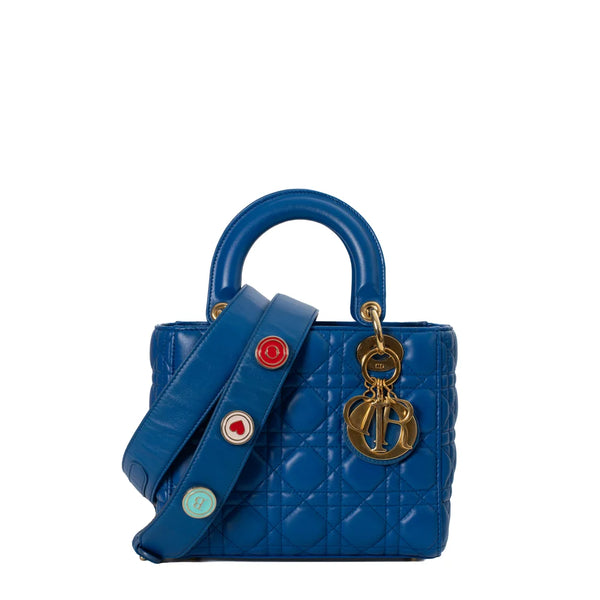 Lady Dior Kleine Tasche aus blau Leder von Dior Gebraucht Gebraucht Vintega