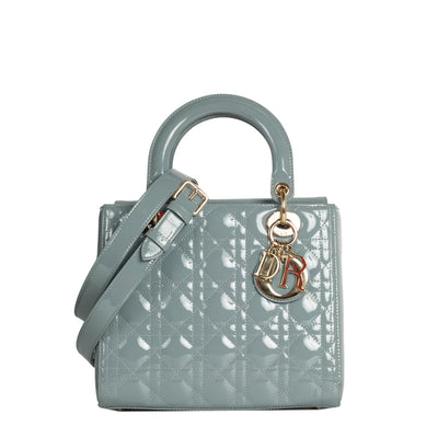 Lady Dior Kleine Tasche aus blau Leder von Dior Gebraucht Gebraucht Vintega