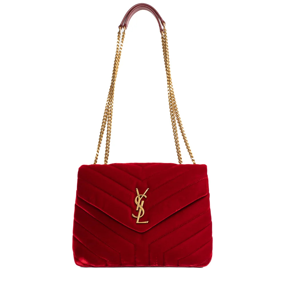 Loulou Small bag in red velvet Saint Laurent Second Hand Used