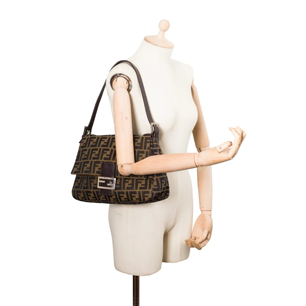 Vintage Mamma Baguette bag in brown cotton Fendi Second Hand