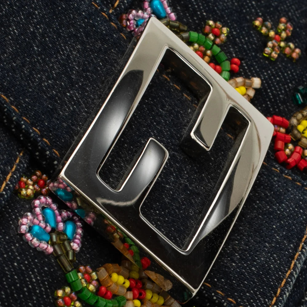 Fendi Limited Edition Mamma Baguette bag in blue denim Second