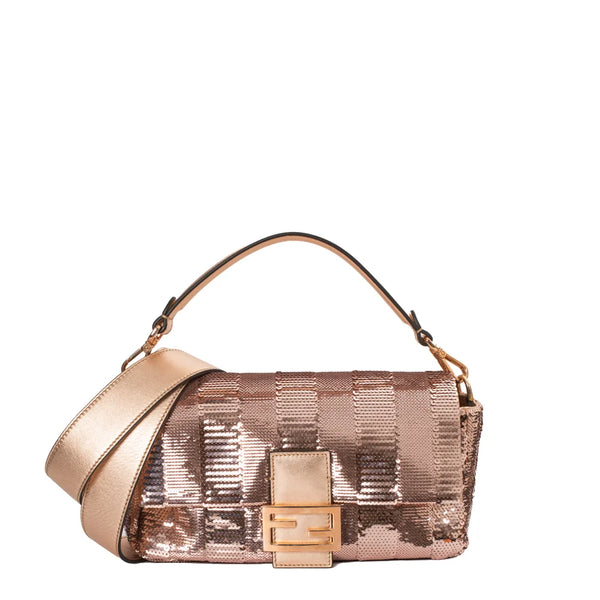 Sac Mamma Baguette Edition Limit e en sequins rose Fendi Seconde