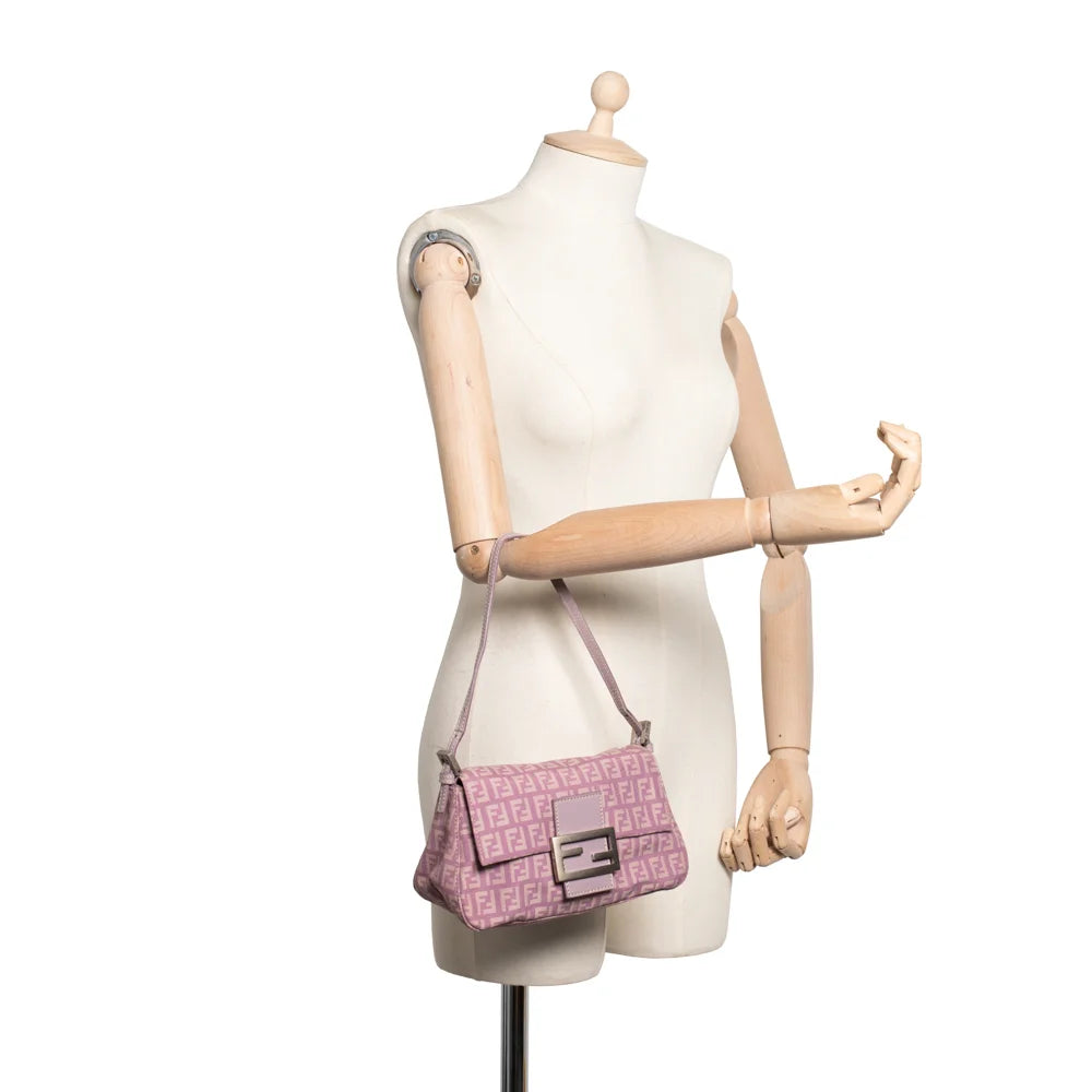 Mamma Baguette Zucchino bag in purple monogram canvas Fendi Second Hand Used Vintega