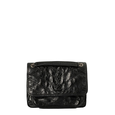 Medium niki monogram leather top shoulder bag