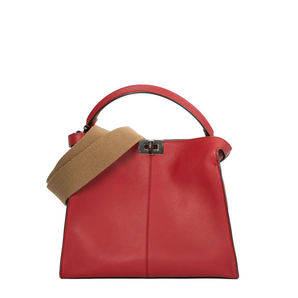 Borsa Peekaboo in pelle rossa Fendi Seconda mano Usata Vintega