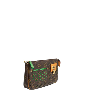LOUIS VUITTON Monogram Perforated Pochette Accessories Bag Green