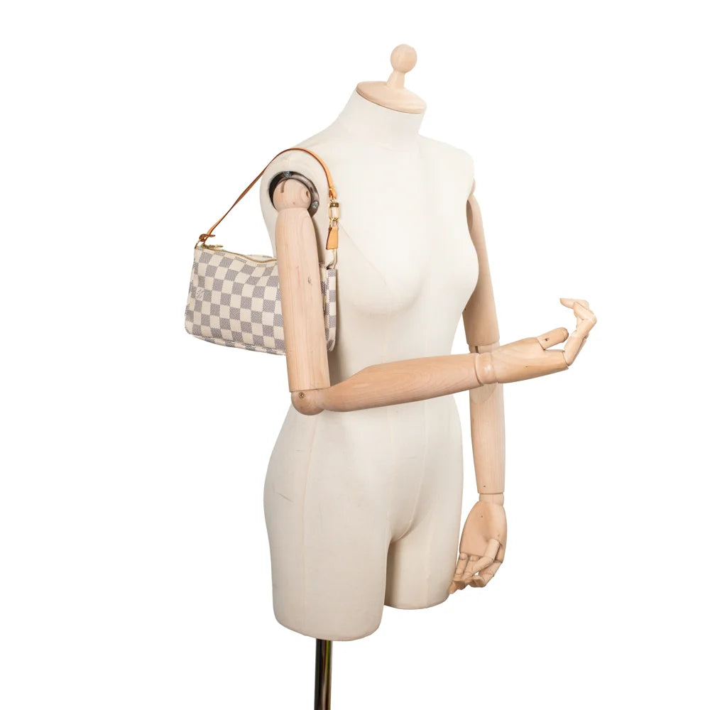 Vintage Accessory Pochette Bag in azure damier canvas Louis